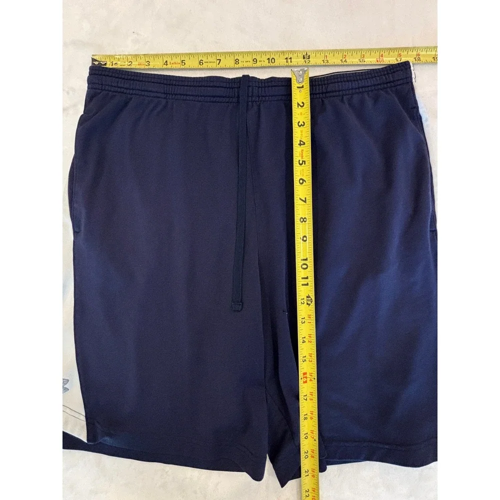 Under Armour Mens XL Navy Blue Gray Athletic Basketball Shorts Pockets